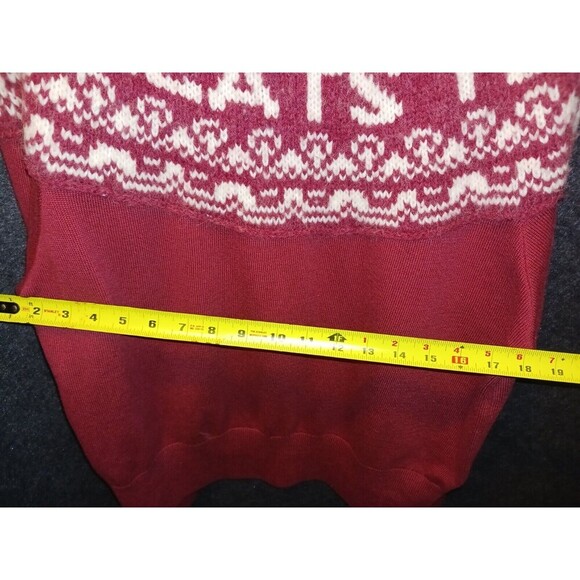 Current Elliott Alpaca Wool Blend Red & Cream Tomcats Fair Isle Sweater Size 1 - Picture 7 of 9